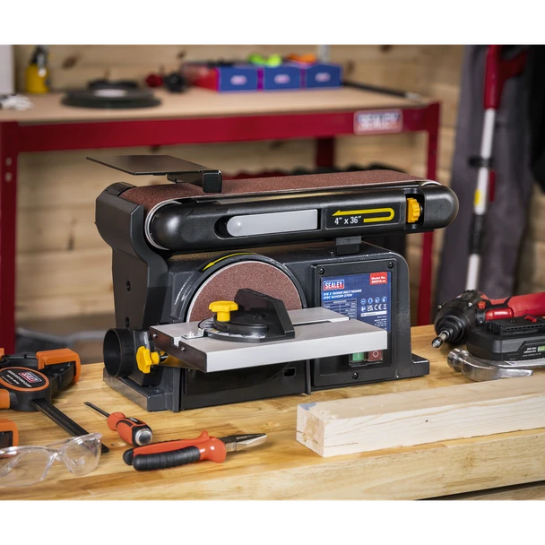 Sealey SM914 915 x 100mm Belt/150mm Disc Sander 370W/230V