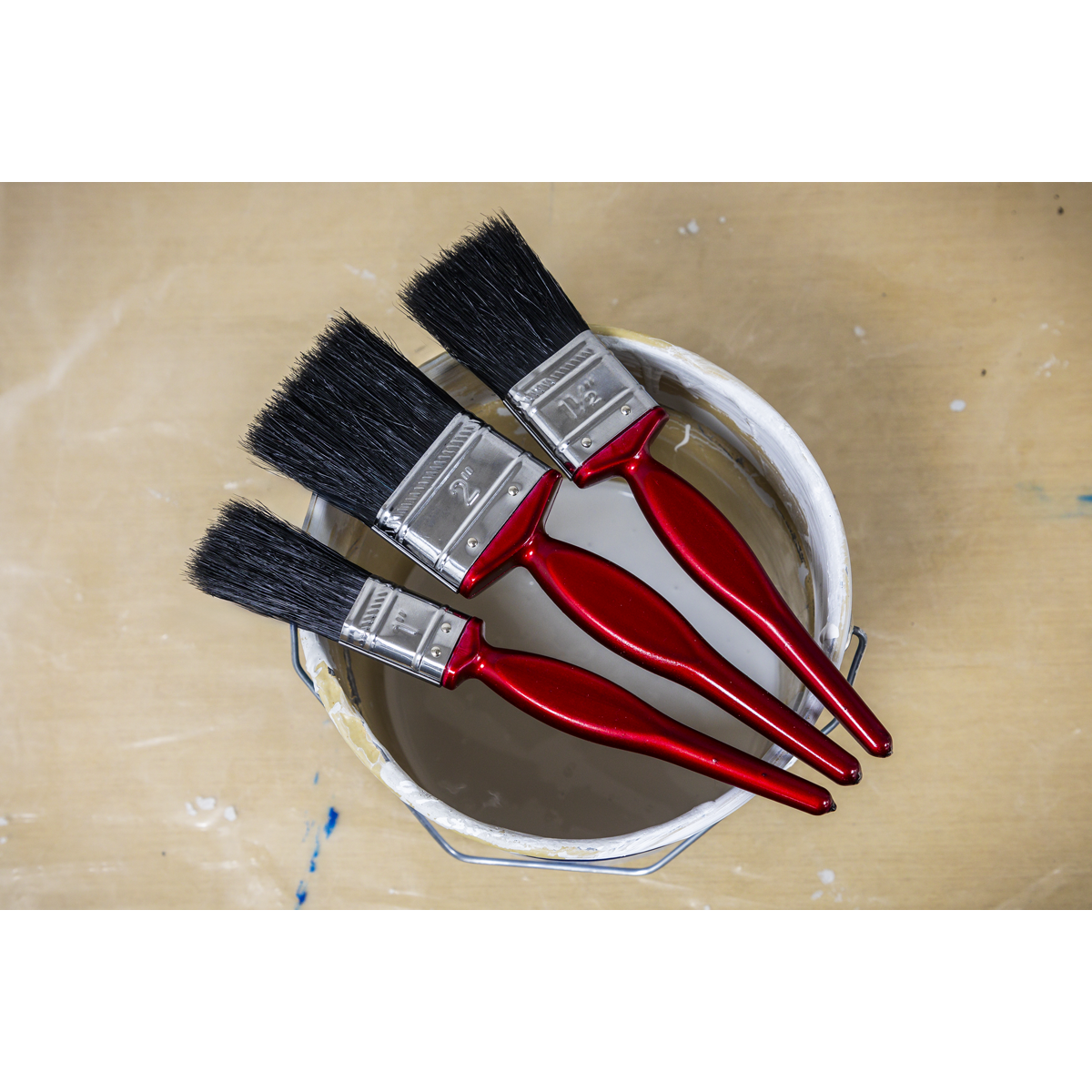 Sealey SPBS3 Pure Bristle Paint Brush Set 3pc