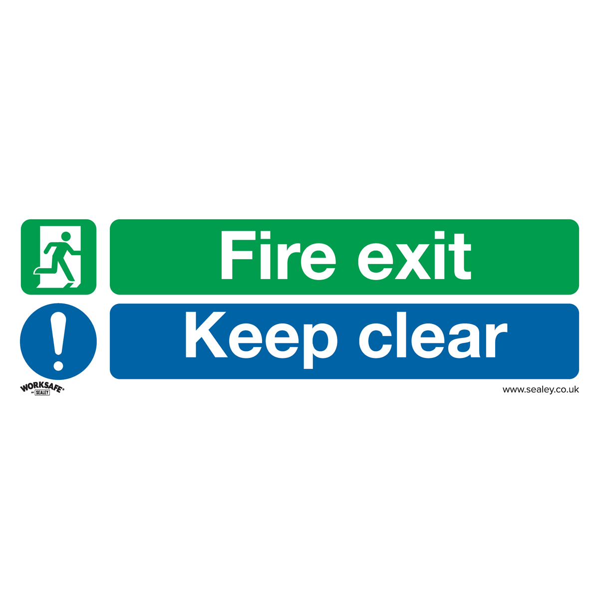 Sealey SS18V10 Safe Conditions Safety Sign - Fire Exit Keep Clear - Self-Adhesive Vinyl - Pack of 10