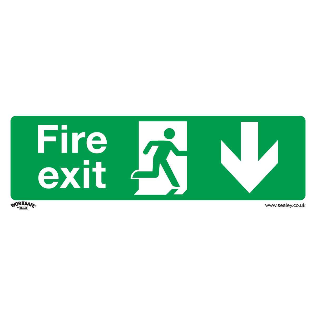 Sealey SS22V1 Safe Conditions Safety Sign - Fire Exit (Down) - Self-Adhesive Vinyl