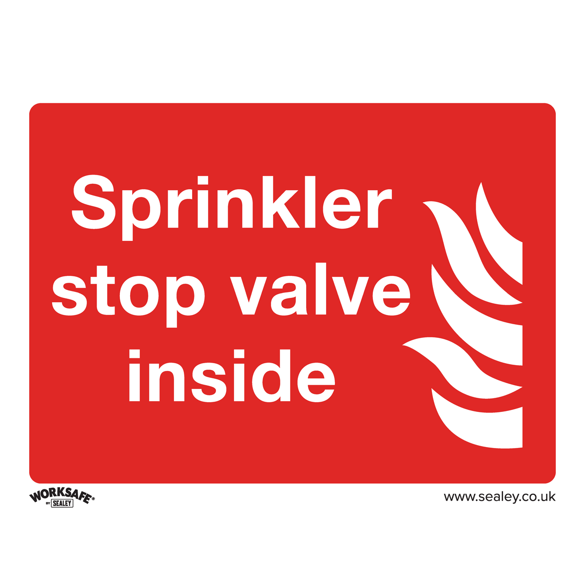 Sealey SS23P10 Safe Conditions Safety Sign - Sprinkler Stop Valve - Rigid Plastic - Pack of 10