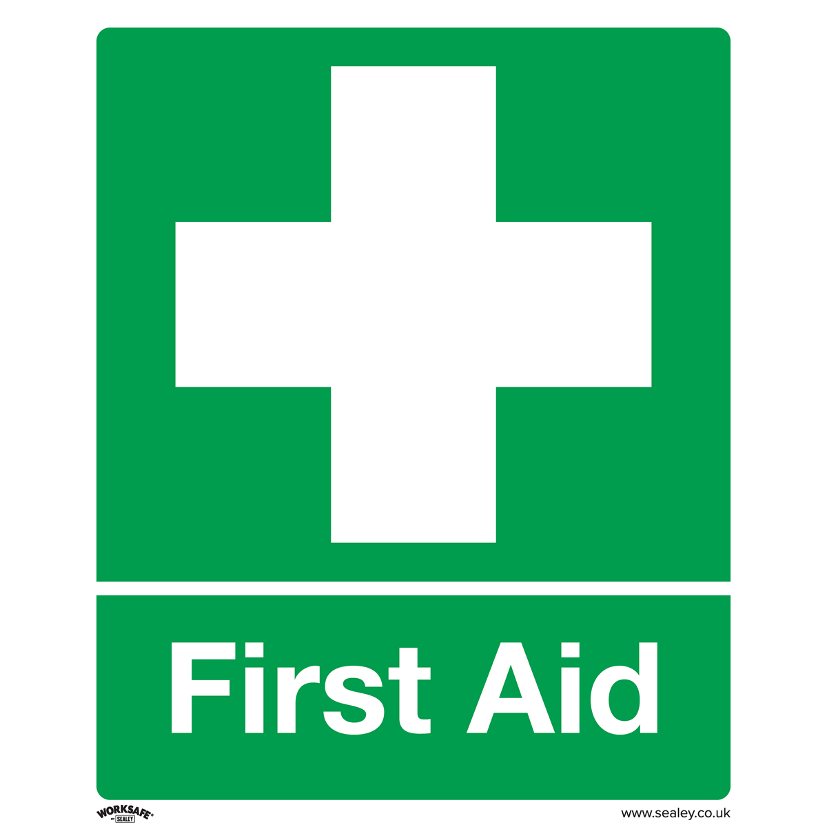 Sealey SS26V10 Safety Sign - First Aid - Self-Adhesive Vinyl - Pack of 10