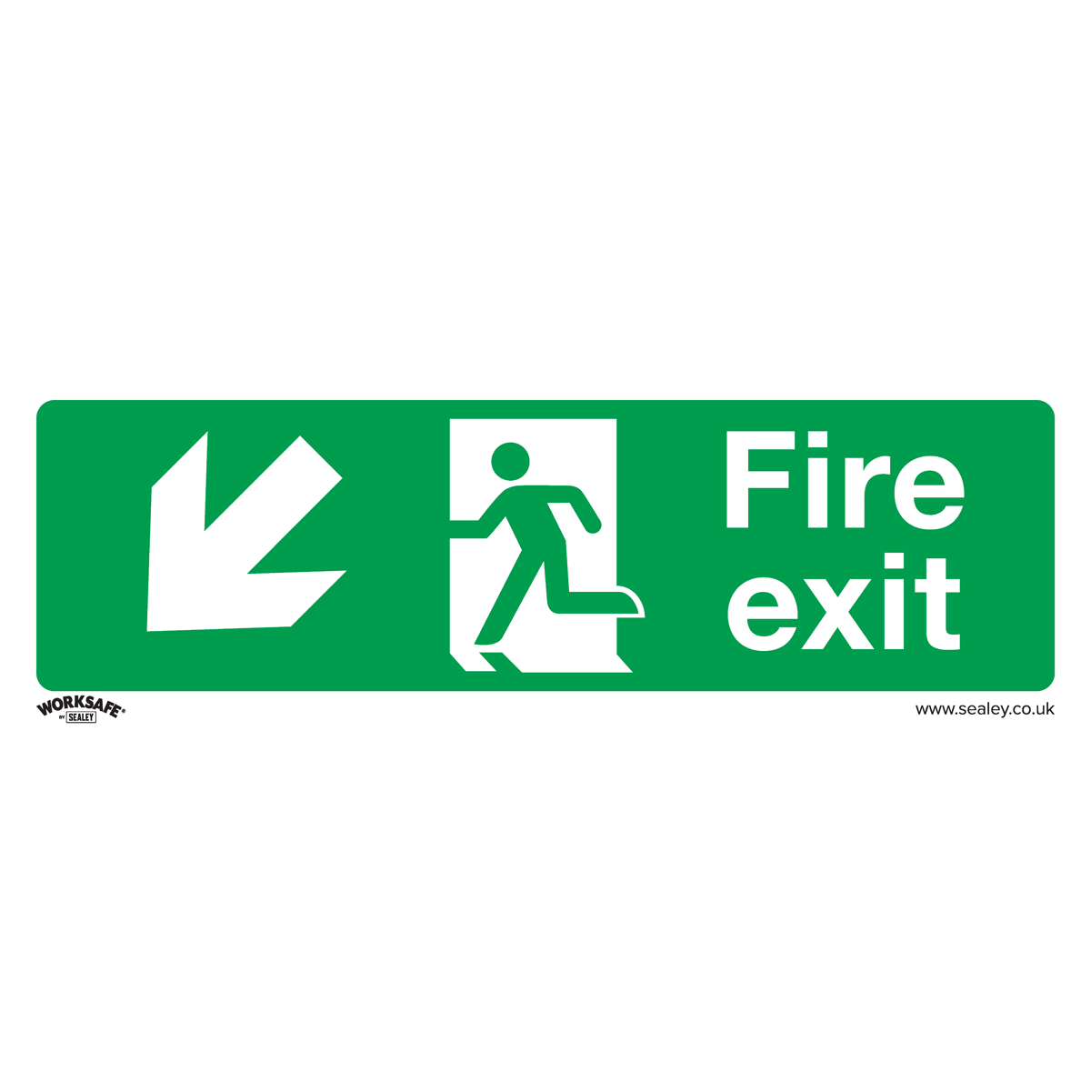 Sealey SS34P1 Safe Conditions Safety Sign - Fire Exit (Down Left) - Rigid Plastic