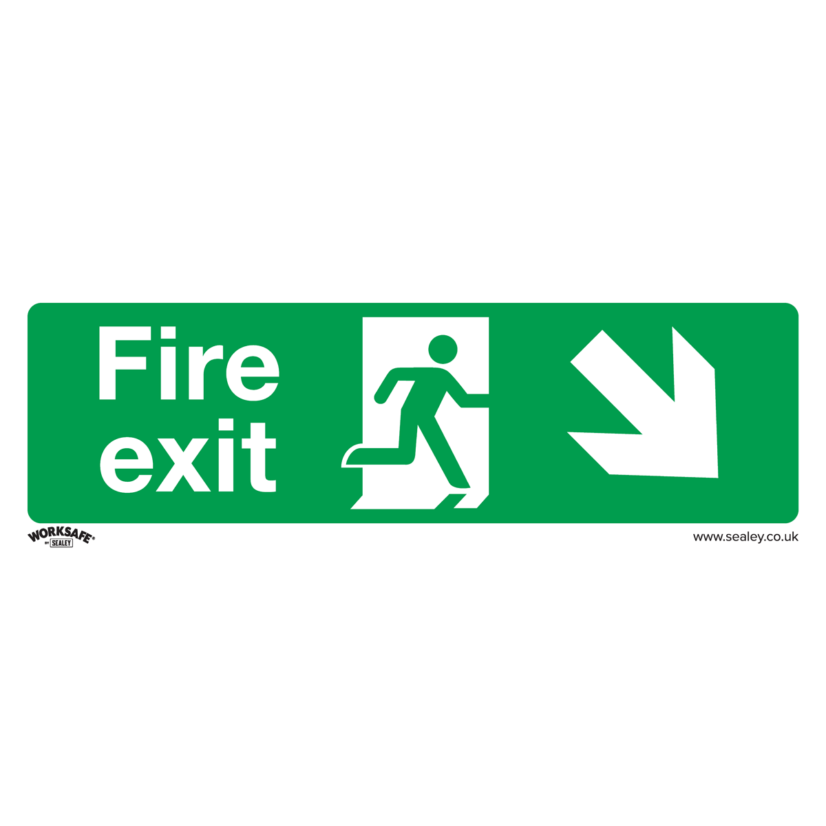Sealey SS36P1 Safe Conditions Safety Sign - Fire Exit (Down Right) - Rigid Plastic