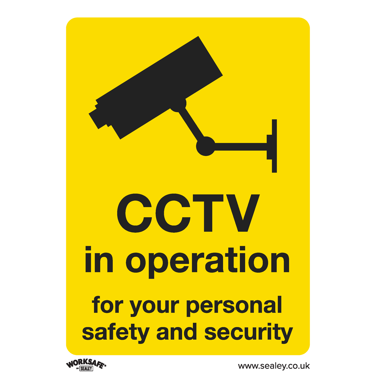 Sealey SS40P1 Warning Safety Sign - CCTV - Rigid Plastic
