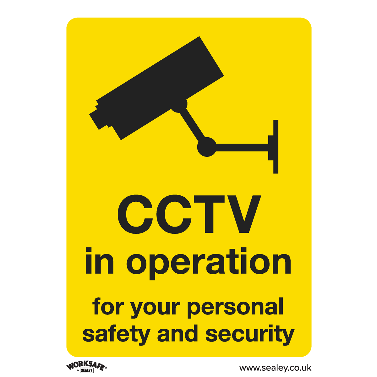 Sealey SS40V10 Warning Safety Sign - CCTV - Self-Adhesive Vinyl - Pack of 10