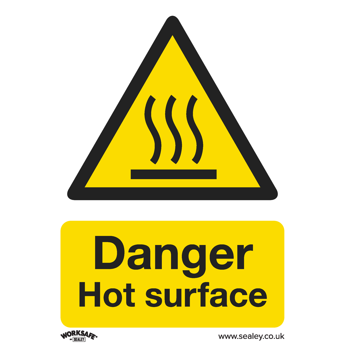 Sealey SS42P1 Warning Safety Sign - Danger Hot Surface - Rigid Plastic