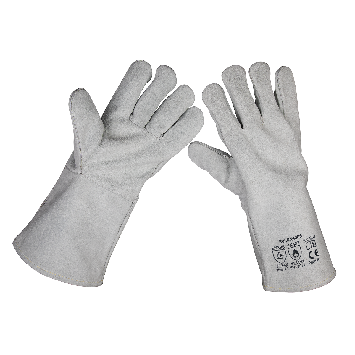 Sealey SSP151 Leather Welding Gauntlets Lined Heavy-Duty Extra-Large - Pair