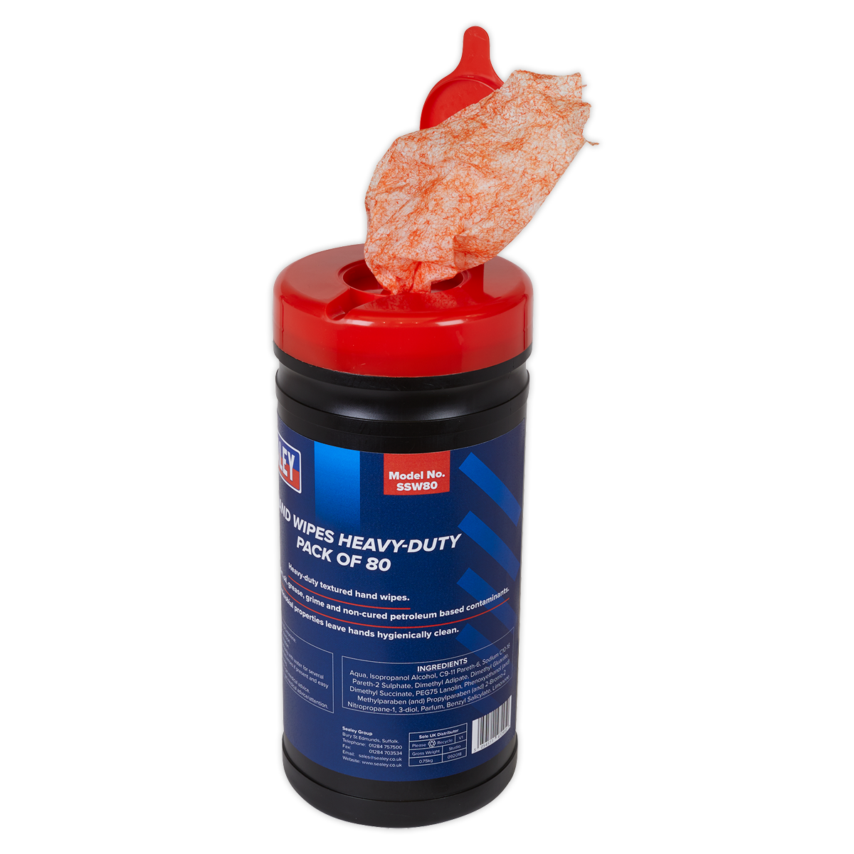 Sealey SSW80 Hand Wipes Heavy-Duty - Pack of 80