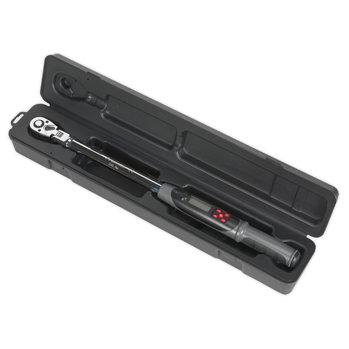 Sealey STW309 Angle Torque Wrench Flexi-Head Digital 1/2"Sq Drive 20-200Nm(14.7-147.5lb.ft)