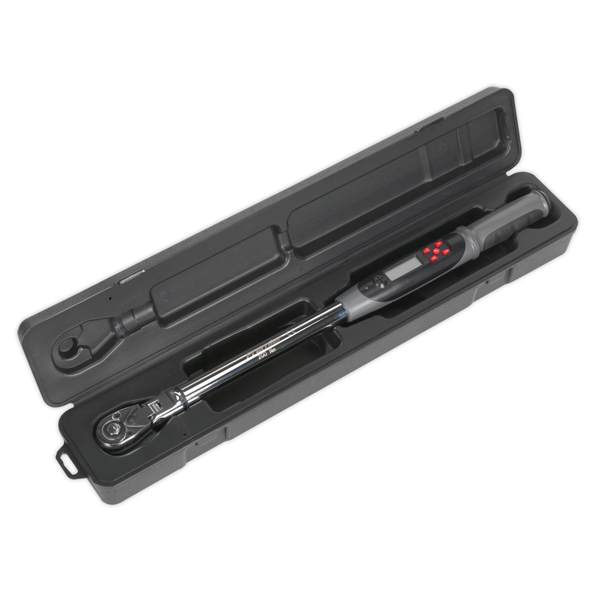 Sealey STW309 Angle Torque Wrench Flexi-Head Digital 1/2"Sq Drive 20-200Nm(14.7-147.5lb.ft)