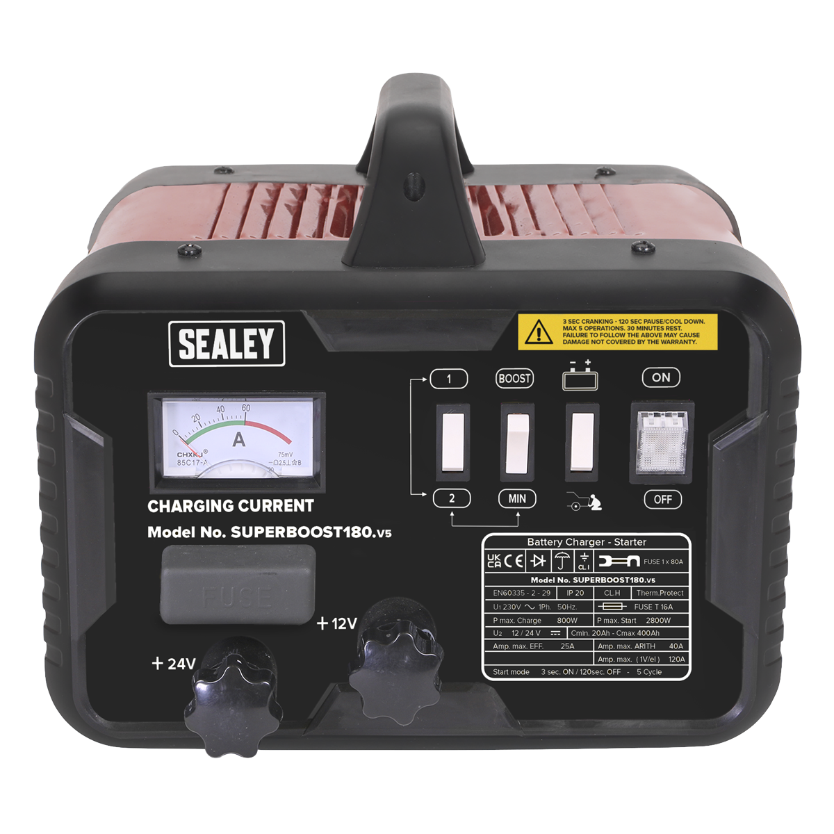 Sealey SUPERBOOST180 Starter/Charger 180/40Amp 12/24V 230V