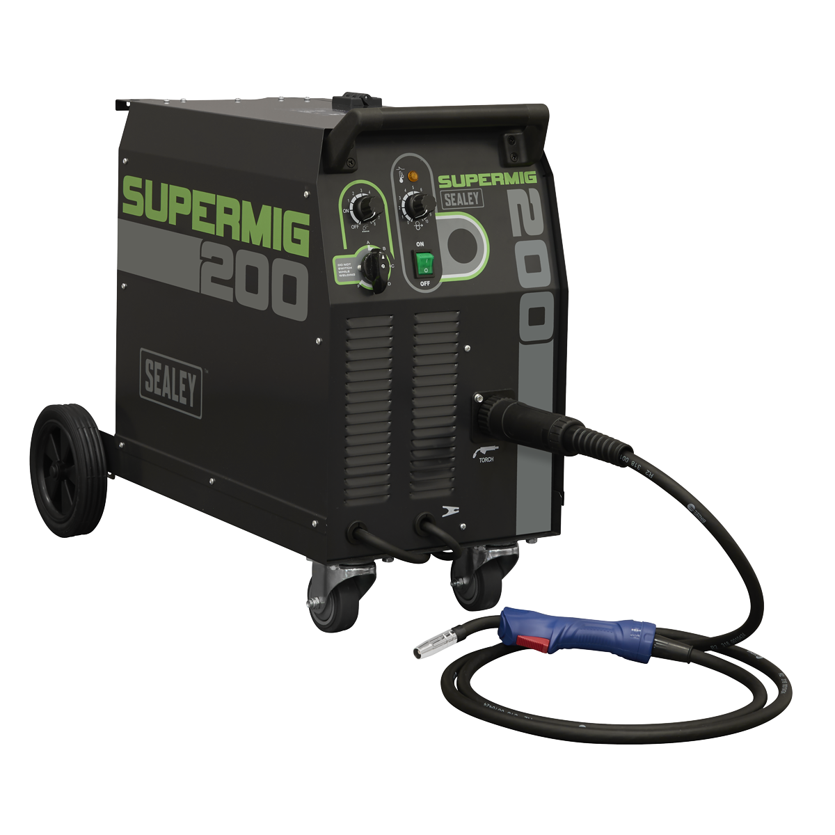 Sealey SUPERMIG200 Professional Gas/Gasless MIG Welder with Binzel Euro Torch 200A 230V