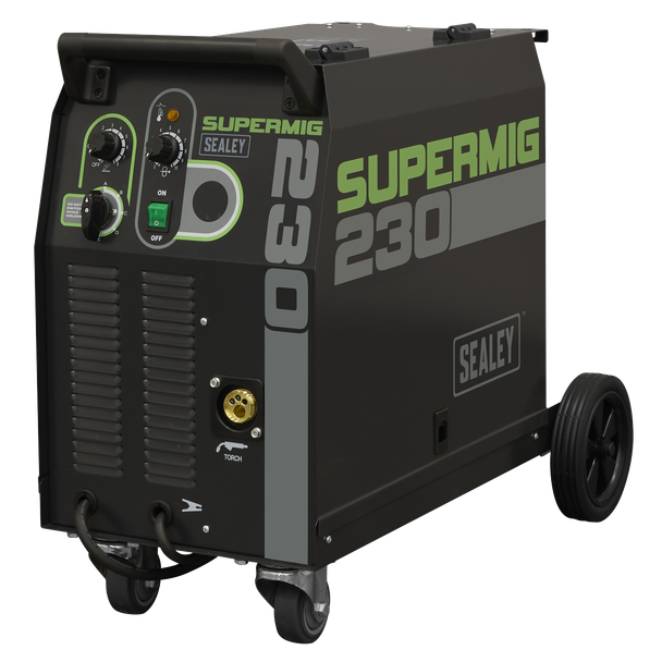 Sealey SUPERMIG230 Professional Gas/Gasless MIG Welder with Binzel Euro Torch 230A 230V