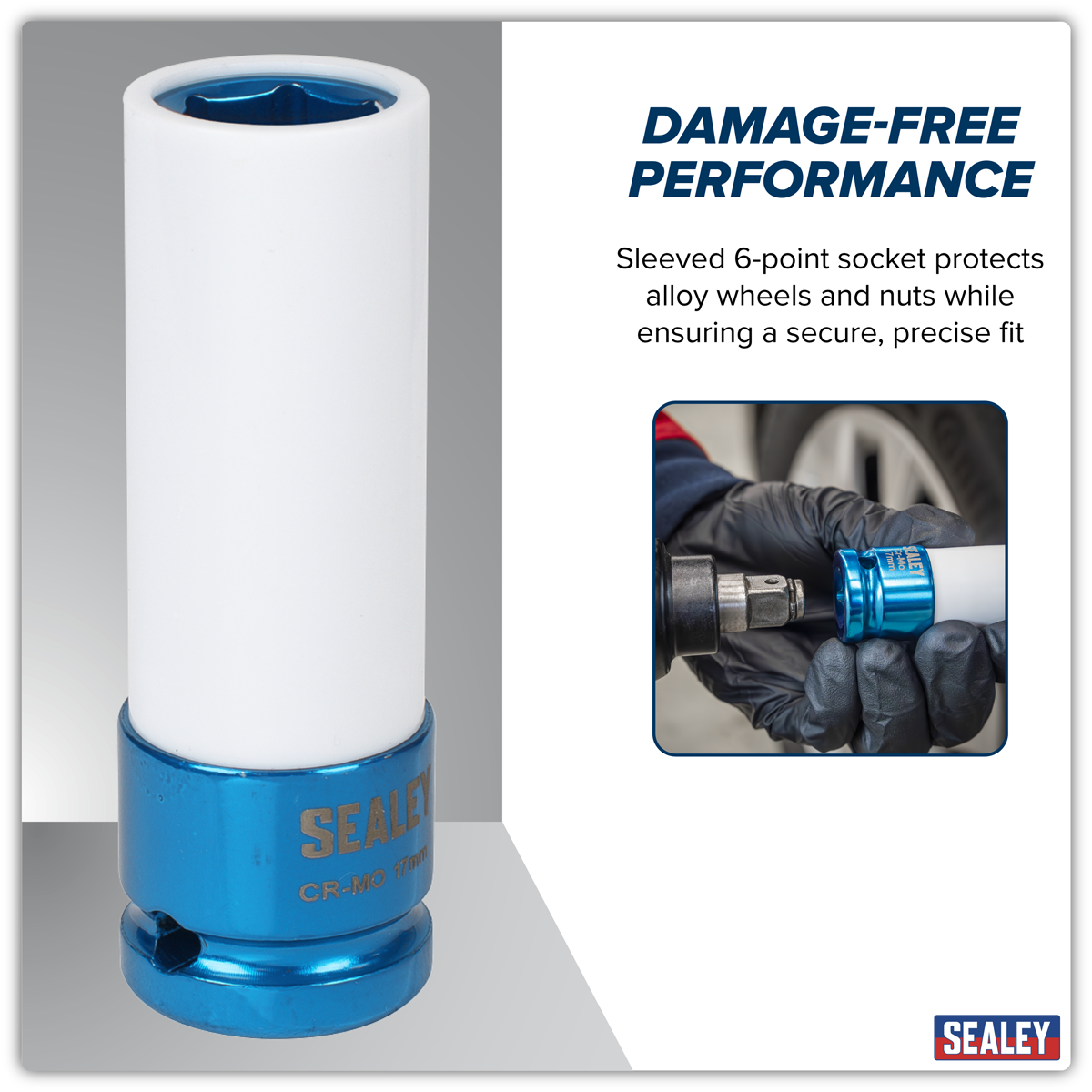 Sealey SX03017 Alloy Wheel Impact Socket 1/2"Sq Drive 17mm