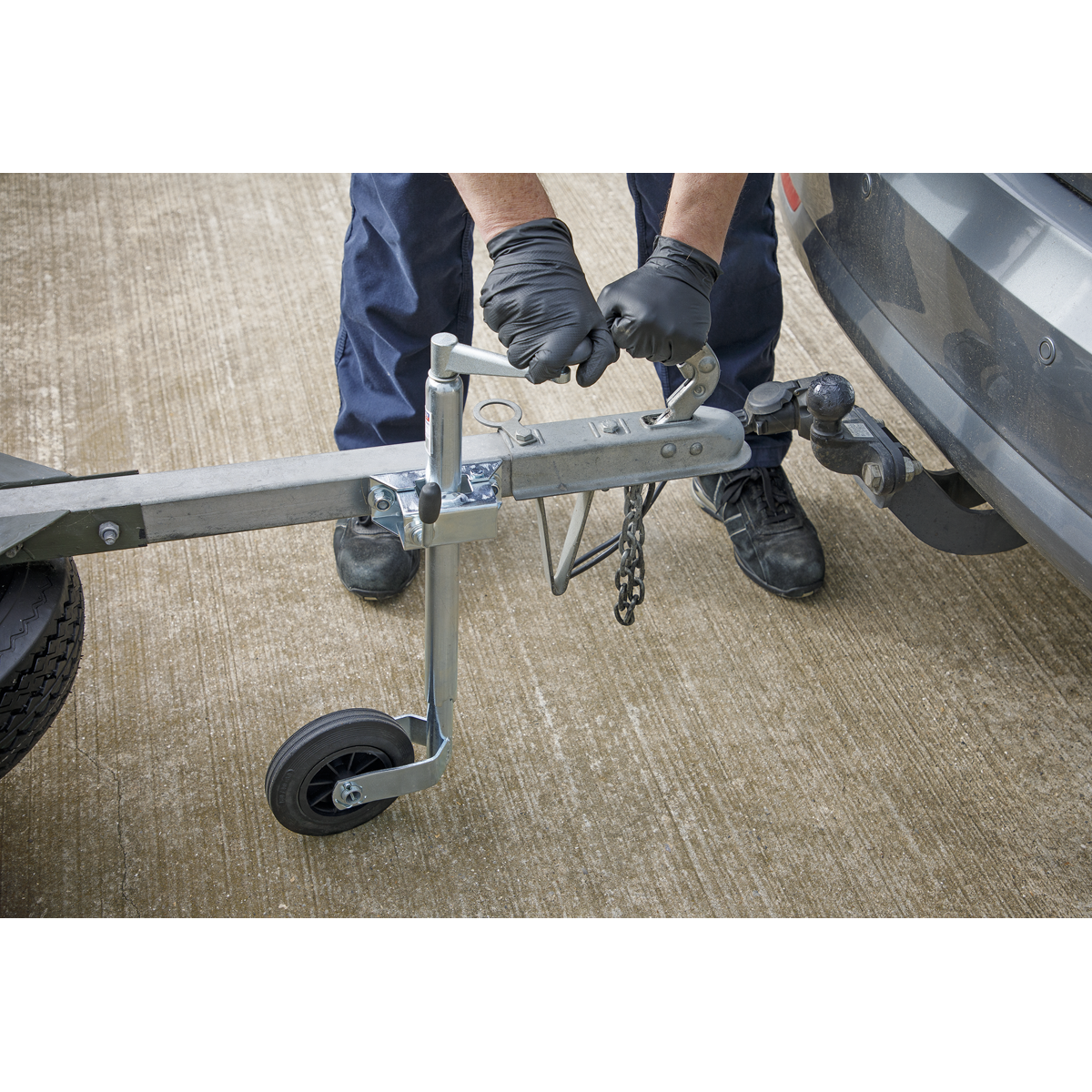 Sealey TB371 Jockey Wheel & Clamp 35mm - 150mm Solid Wheel