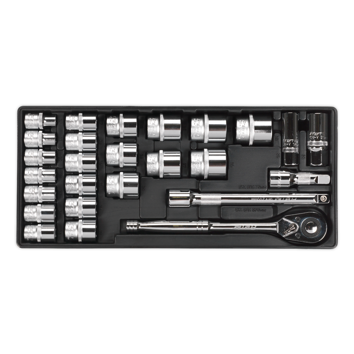 Sealey TBT21 Tool Tray with Socket Set 26pc 1/2"Sq Drive