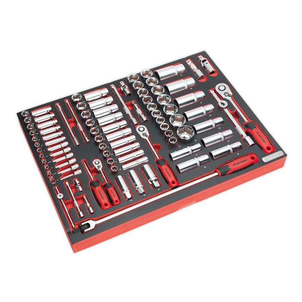 Sealey TBTPCOMBO1 Tool Chest Combination 14 Drawer with Ball Bearing Slides - Red & 446pc Tool Kit