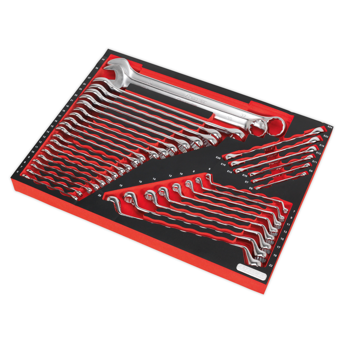Sealey TBTP03 Tool Tray with Spanner Set 35pc