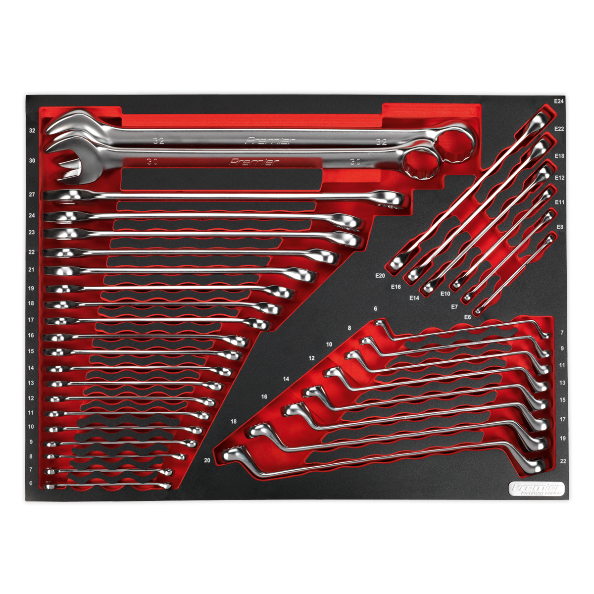 Sealey TBTP03 Tool Tray with Spanner Set 35pc