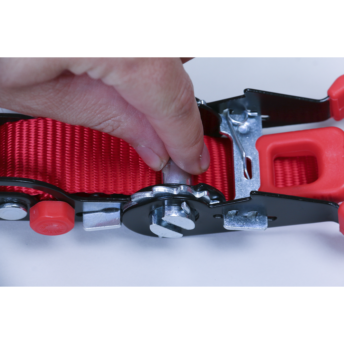 Sealey TD1202SR Slide Ratchet Tie Down 32mm x 3m Polyester Webbing with S-Hooks 1200kg Breaking Strength
