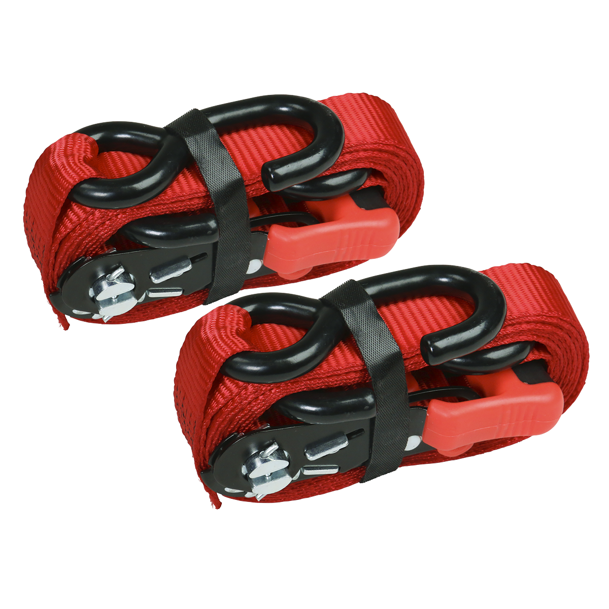 Sealey TD1202SR Slide Ratchet Tie Down 32mm x 3m Polyester Webbing with S-Hooks 1200kg Breaking Strength