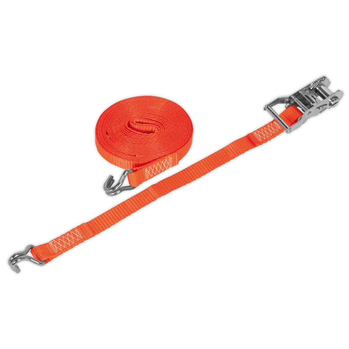 Sealey TD1508J Ratchet Tie Down 25mm x 8m Polyester Webbing 1500kg Breaking Strength