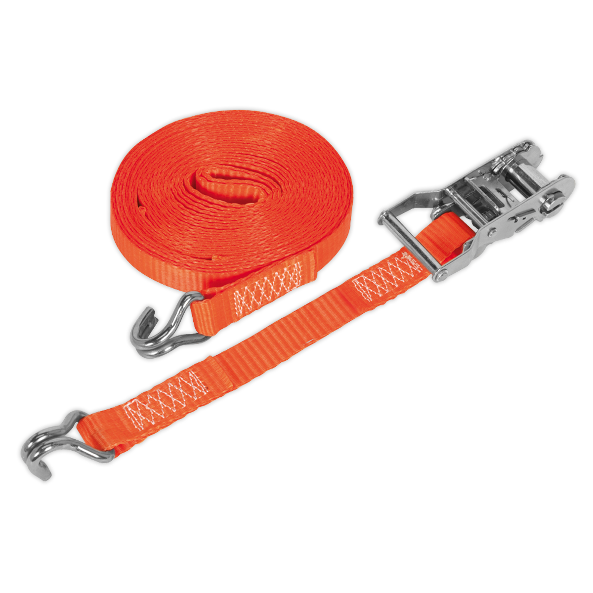 Sealey TD1510J Ratchet Tie Down 25mm x 10m Polyester Webbing 1500kg Breaking Strength
