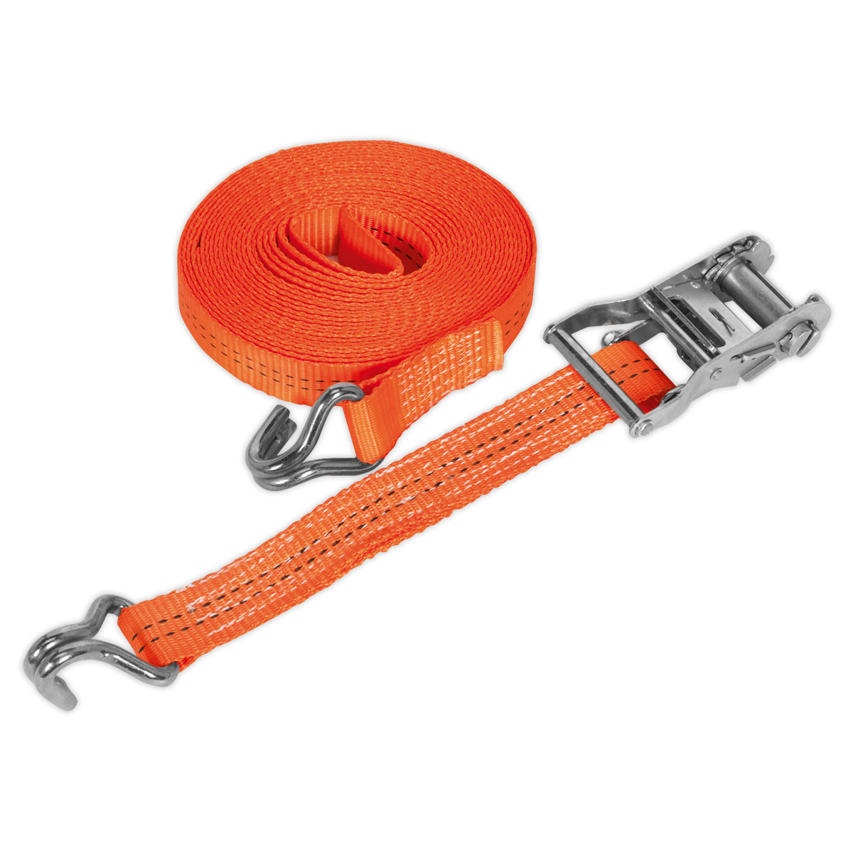 Sealey TD2008J Ratchet Tie Down 35mm x 8m Polyester Webbing 2000kg Breaking Strength