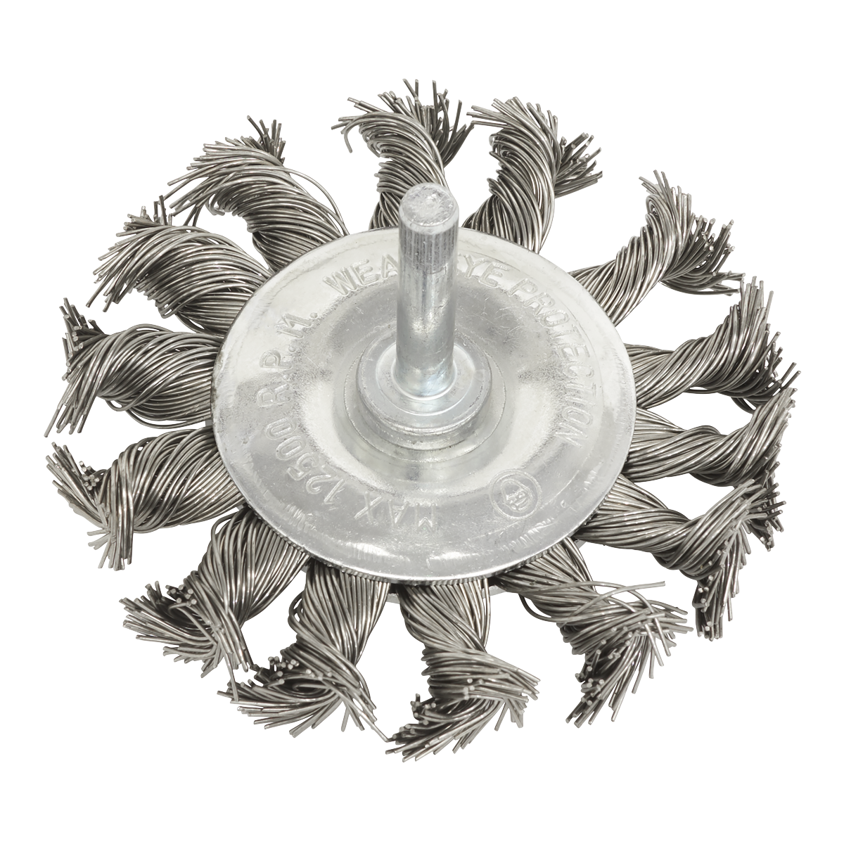 Sealey TKFBS75 Twist Knot Wire Flat Brush 75mm with 6mm Shaft