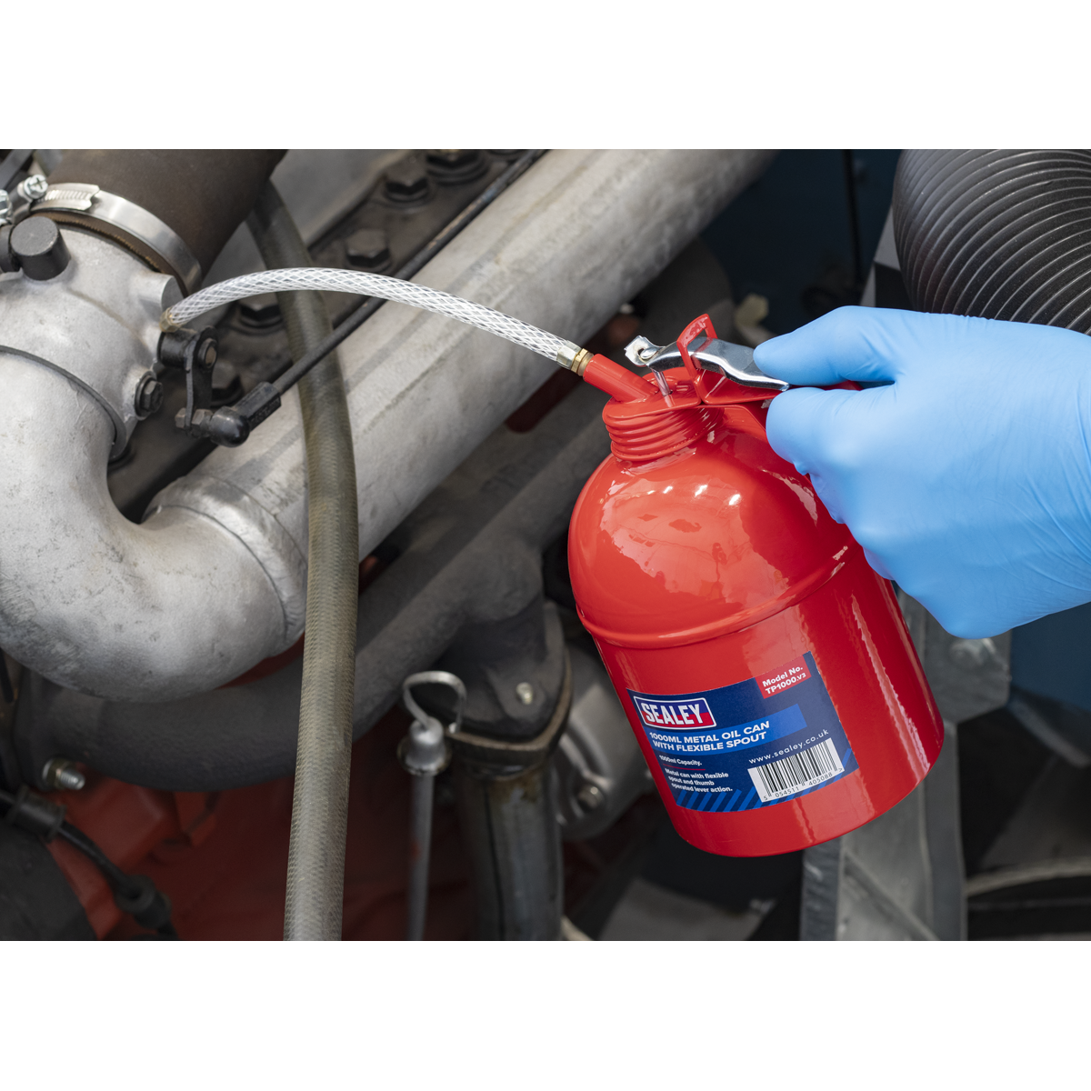 Sealey TP1000 Metal Oil Can Flexible Spout 1000ml