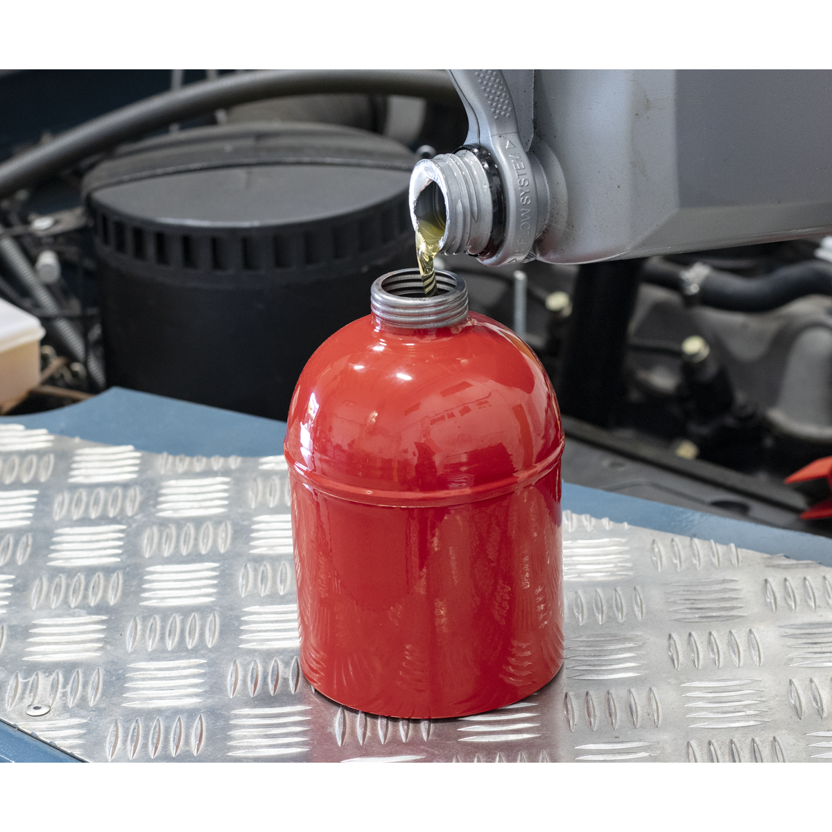 Sealey TP1000 Metal Oil Can Flexible Spout 1000ml