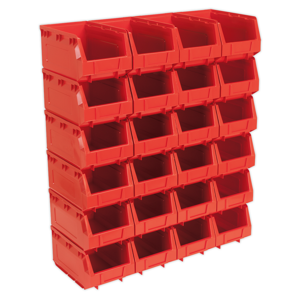 Sealey TPS324R Plastic Storage Bin 150 x 240 x 130mm - Red Pack of 24