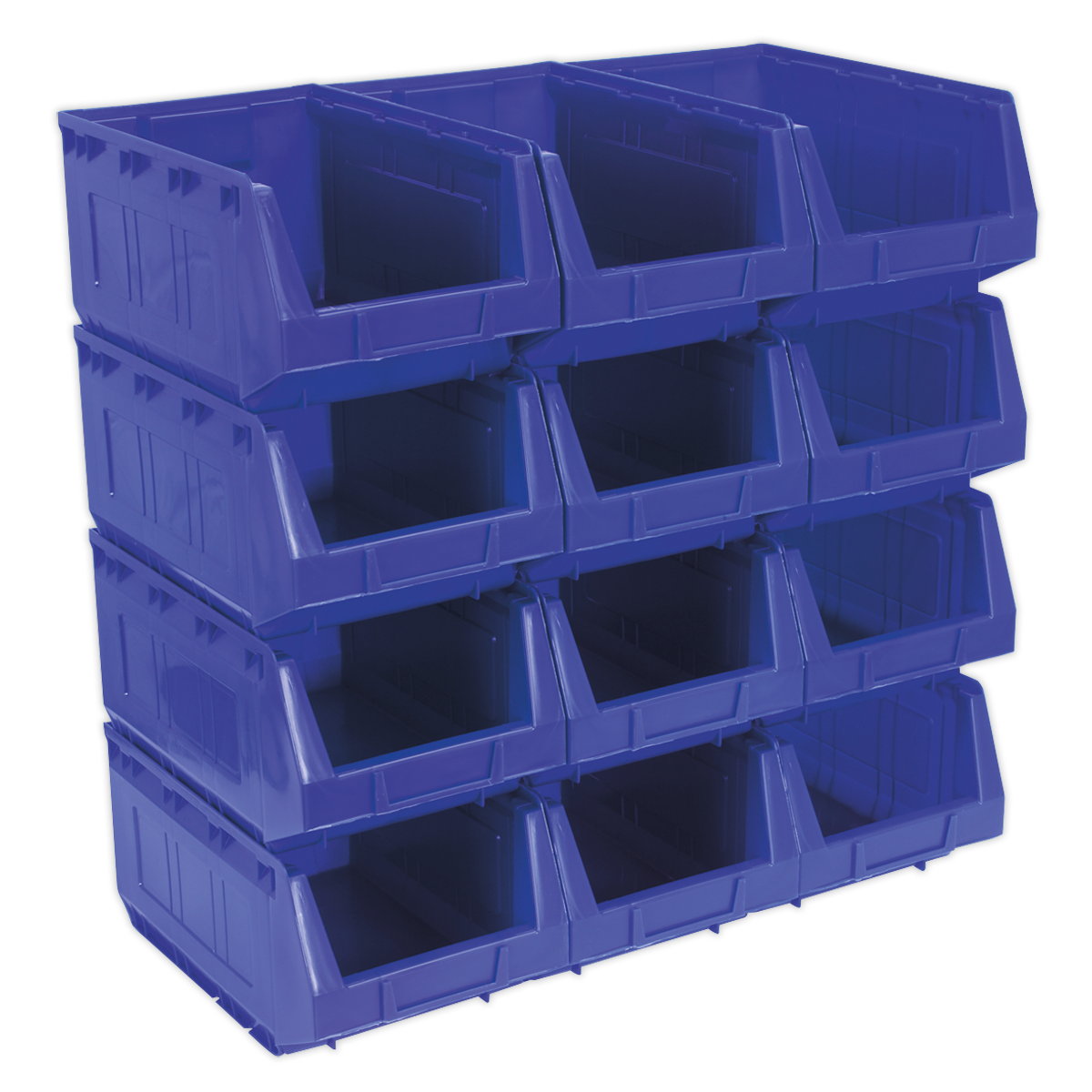 Sealey TPS412B Plastic Storage Bin 210 x 355 x 165mm - Blue Pack of 12