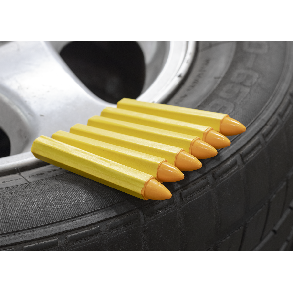Sealey TST14 Tyre Marking Crayon - Yellow Pack of 6