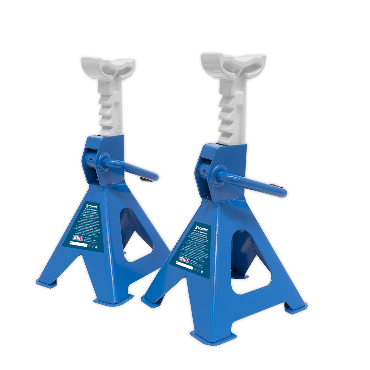 Sealey VS2002BL Axle Stands (Pair) 2tonne Capacity per Stand Ratchet Type - Blue