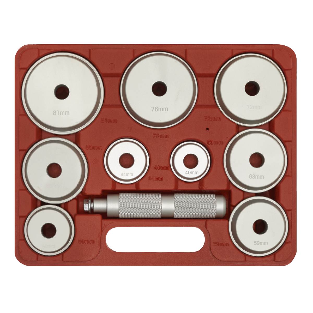 Sealey VS703 Bearing Race & Seal Driver Set 10pc - Aluminium
