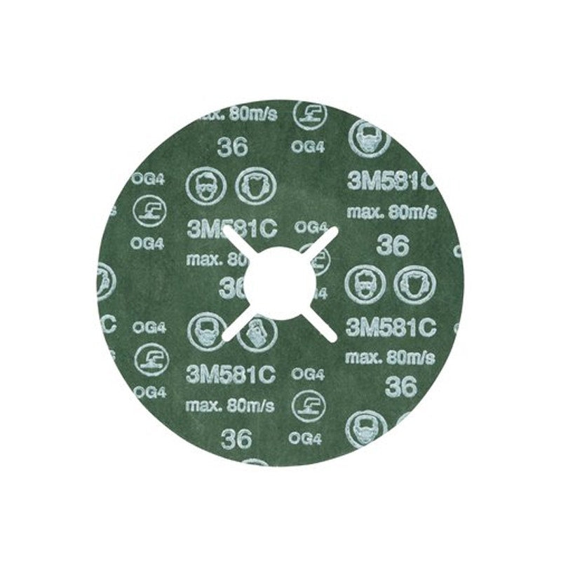 3M 61748 Fibre Disc 581C P36 115 mm x 22 mm - Pack of 50