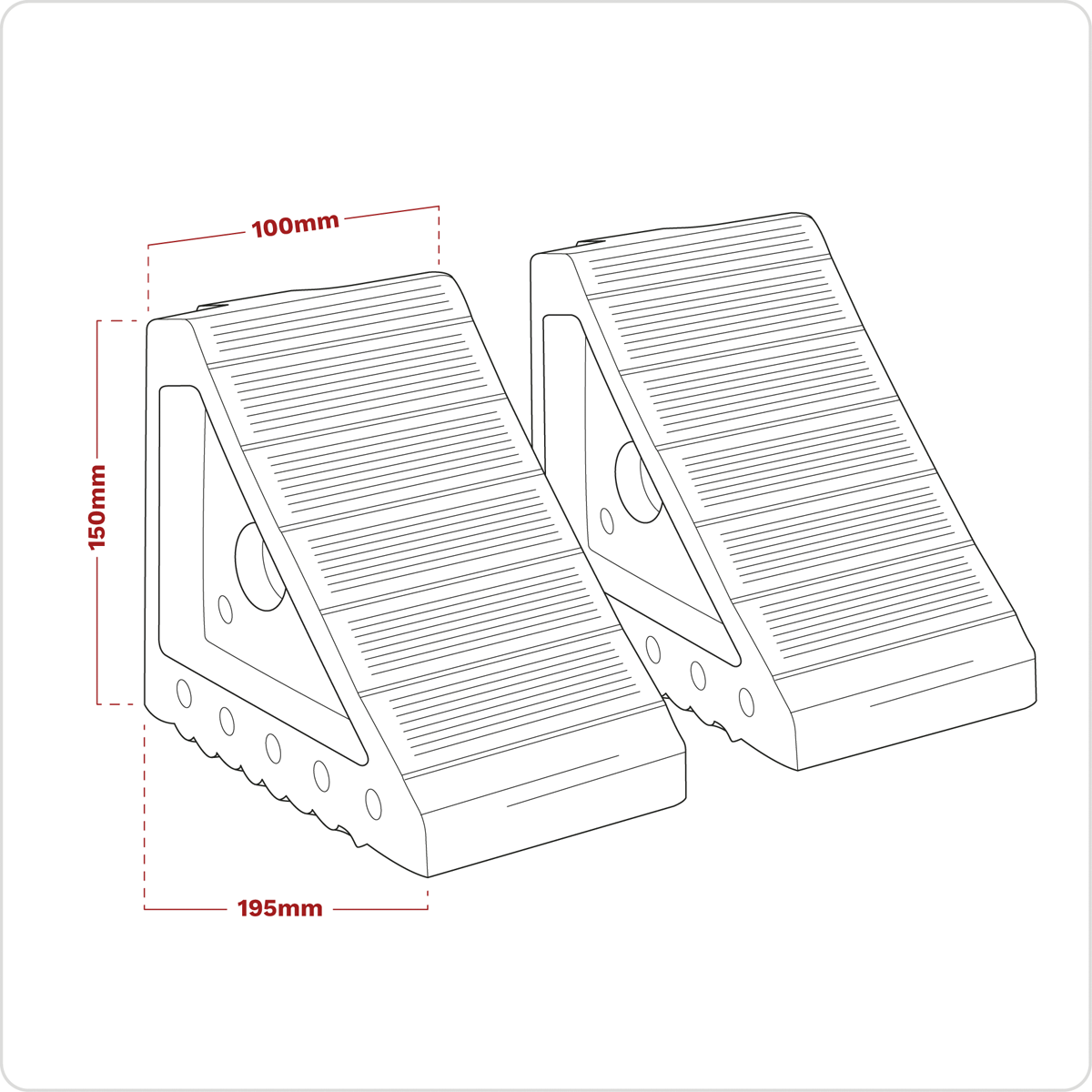 Sealey WC01 Rubber Wheel Chocks 1.8kg - Pair