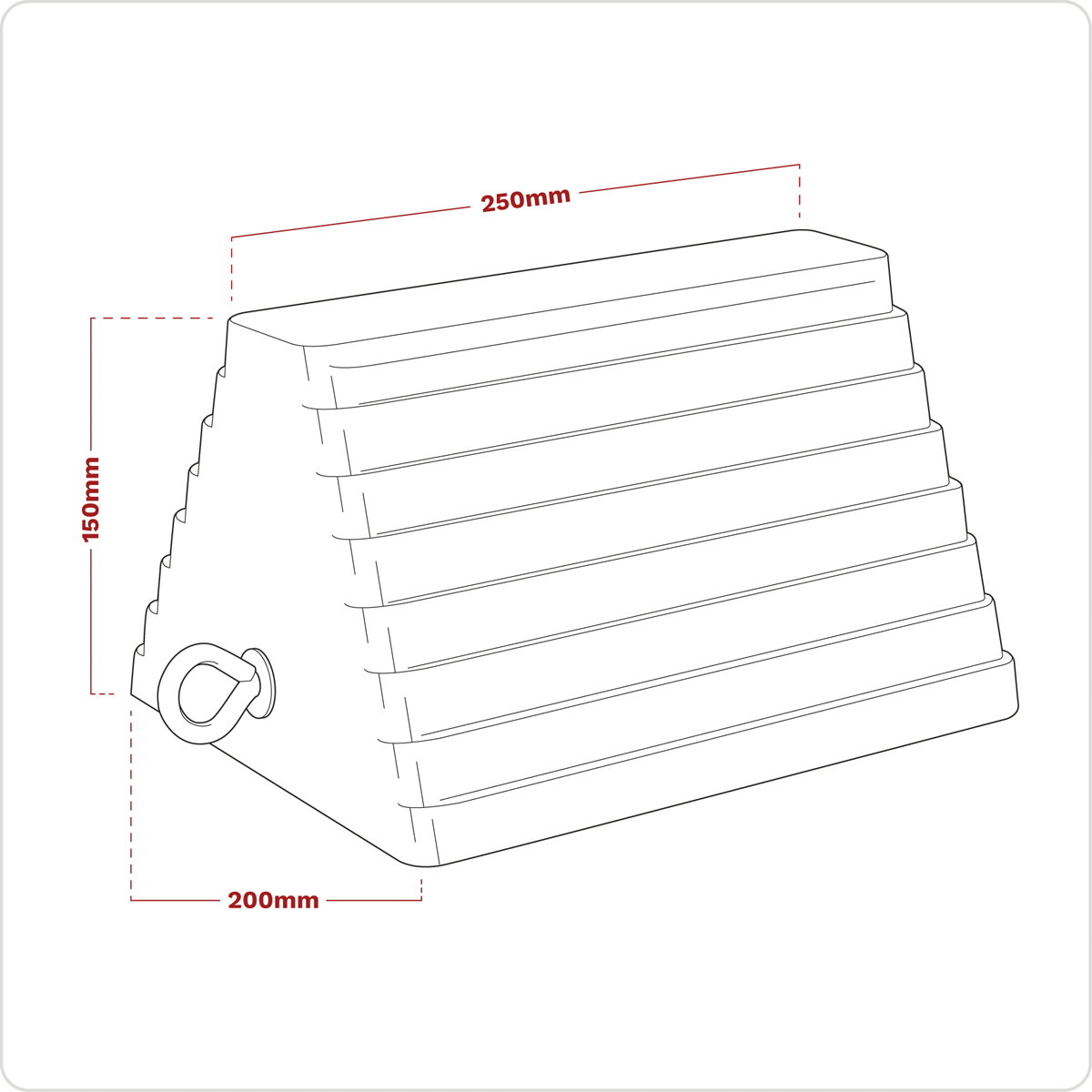 Sealey WC03 Rubber Wheel Chock 3.8kg - Single