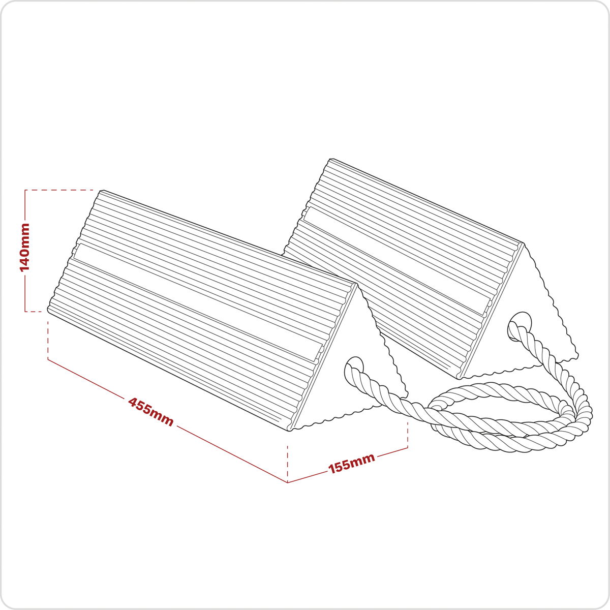 Sealey WC11 Heavy-Duty Rubber Wheel Chocks 8kg - Pair