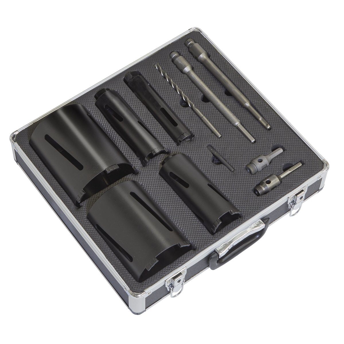 Sealey WDCKIT5 Diamond 5 Core Kit (38, 52 ,65, 117, 127mm Cores with Adaptors)