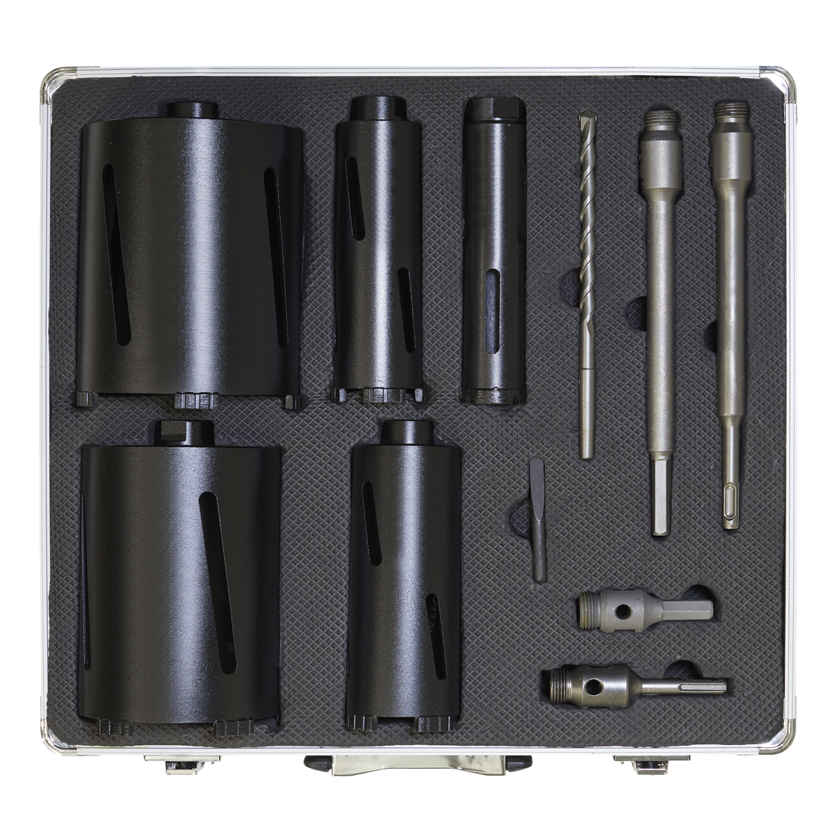 Sealey WDCKIT5 Diamond 5 Core Kit (38, 52 ,65, 117, 127mm Cores with Adaptors)