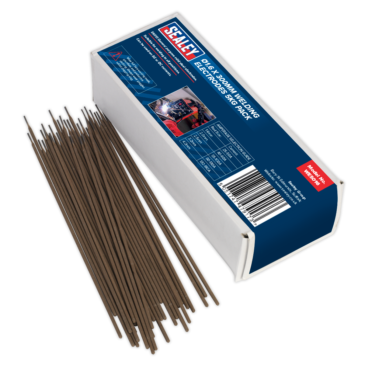 Sealey WE5016 Welding Electrodes Ø1.6 x 300mm 5kg Pack