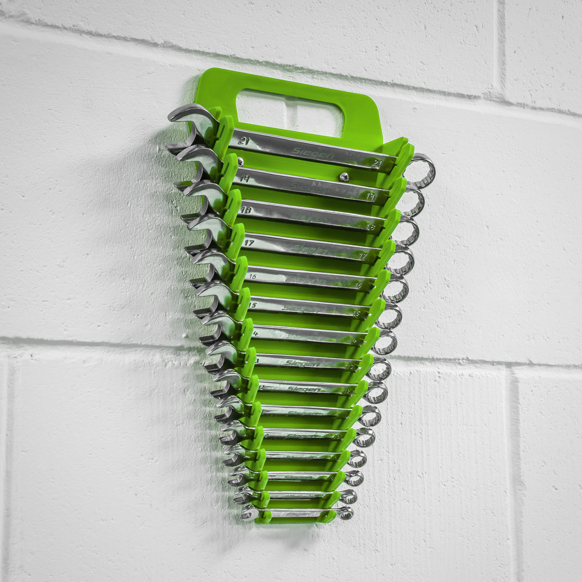 Sealey WR08HV Spanner Rack Capacity 15 Spanners Hi-Vis Green