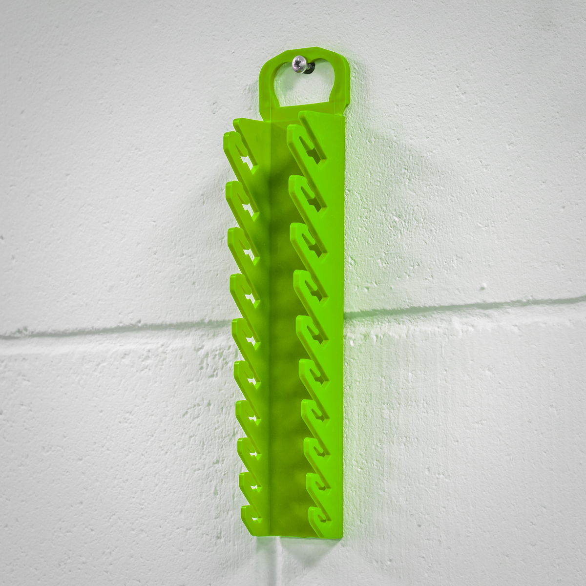 Sealey WR10HV Spanner Rack Capacity 10 Stubby Spanners Hi-Vis Green