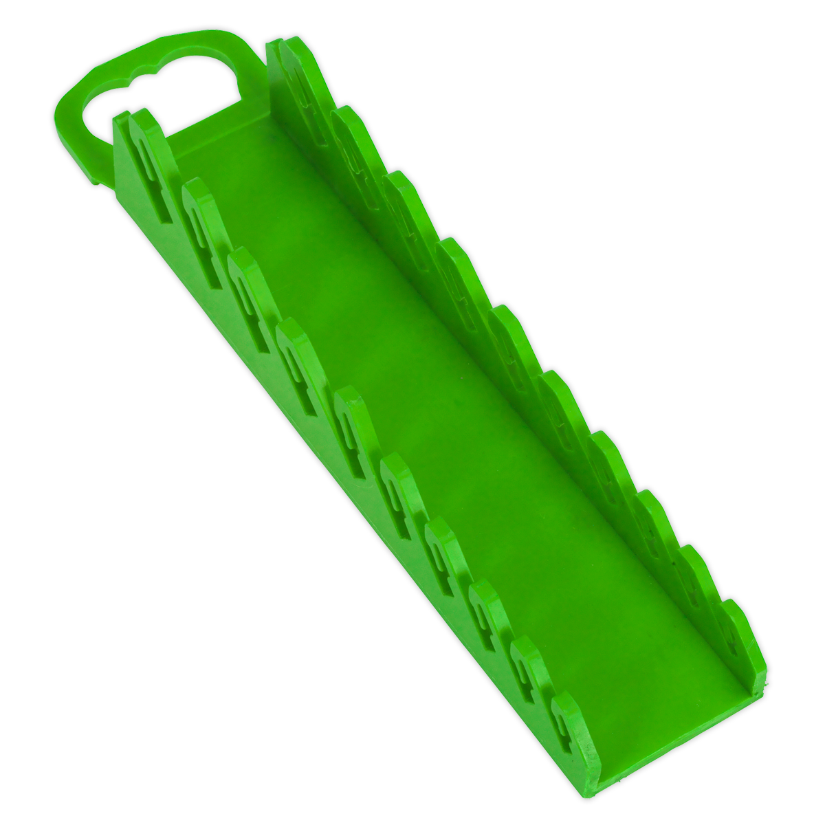 Sealey WR10HV Spanner Rack Capacity 10 Stubby Spanners Hi-Vis Green