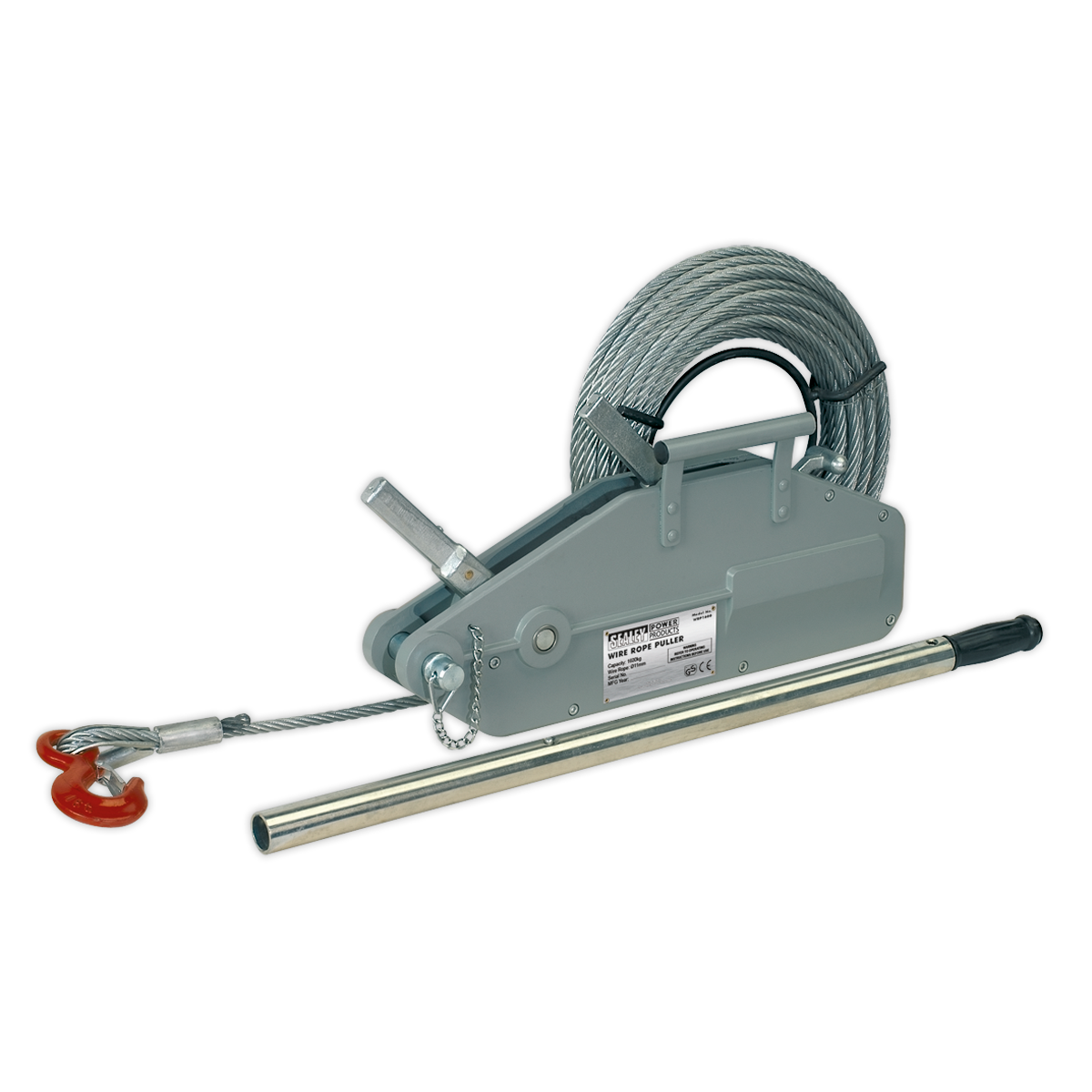 Sealey WRP1600 Wire Rope Puller 1600kg Max Line Force