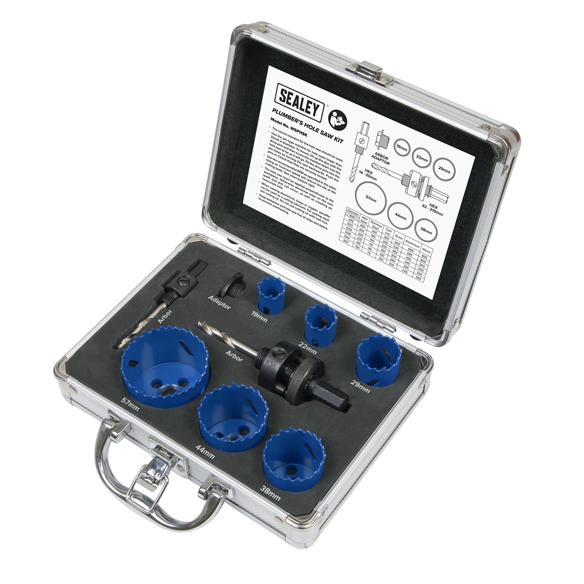 Sealey WSPHSK Hole Saw Kit 9pc - Plumbers
