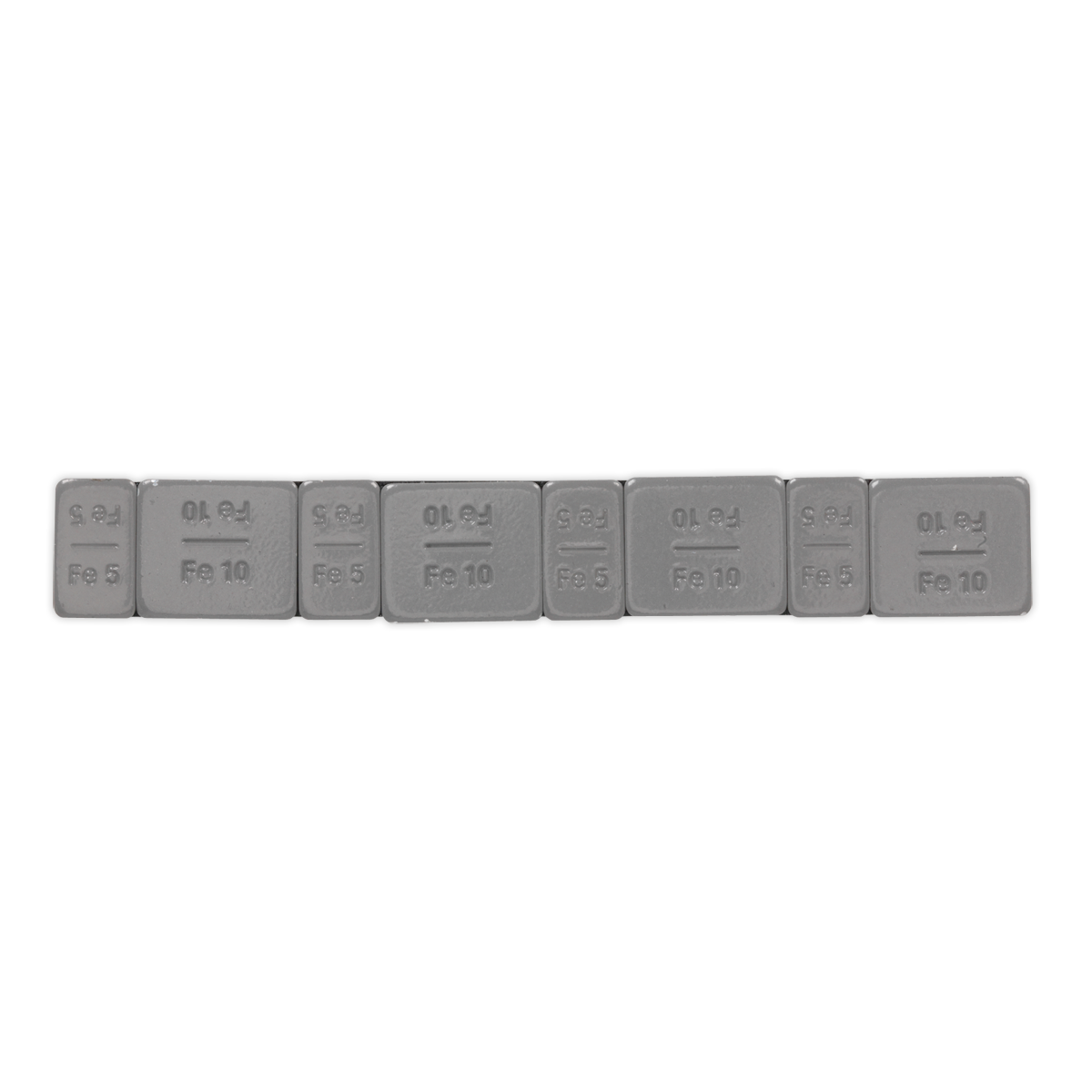 Sealey WWSA510PC Wheel Weight 5 & 10g Adhesive Zinc Plated Plastic Coated Strip of 8 (4 x Each Weight) Pack of 100